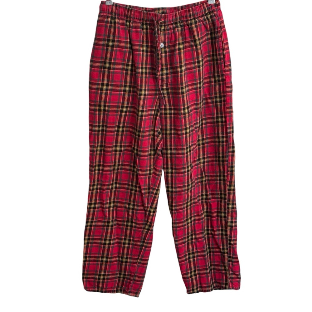 St. Johns Bay Red Tartan Plaid Flannel Sleep Pants Pajama Bottoms Size Small